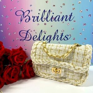 SALE FAUX TWEED CROSSBODY BAG